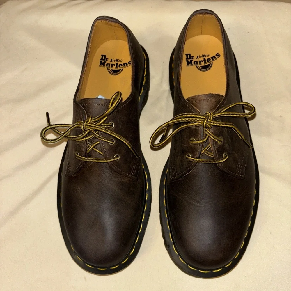 New Dr. Martens 1461 Crazy Horse Women 10 Men 9 Leather Oxford Shoes Brown $160